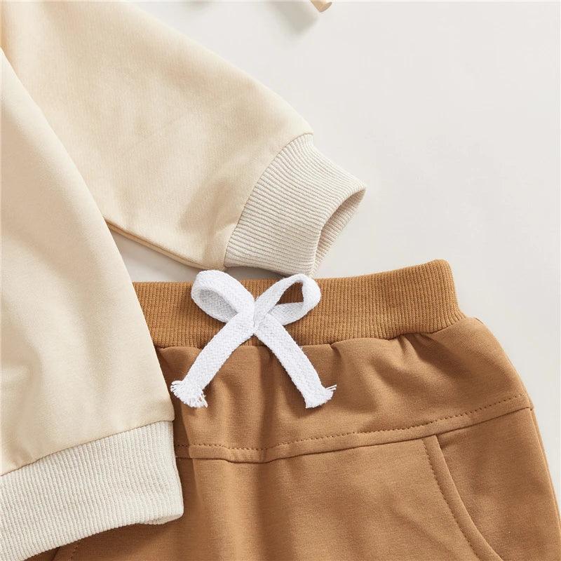 Toddler Baby Boy Autumn Outfit – Letter Embroidered - LunaKit Baby