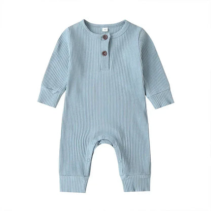 Baby Ribbed Cotton Romper – Soft Texture for Stylish Little Days - LunaKit Baby