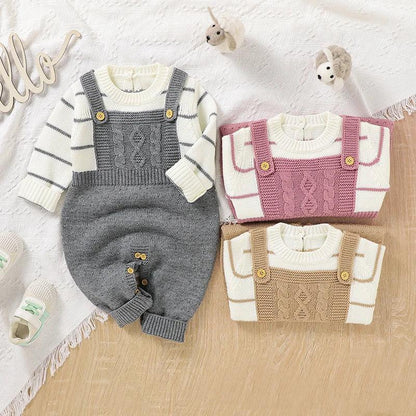 Baby Knitted Romper – Cozy Warmth for Snug Winter Days - LunaKit Baby
