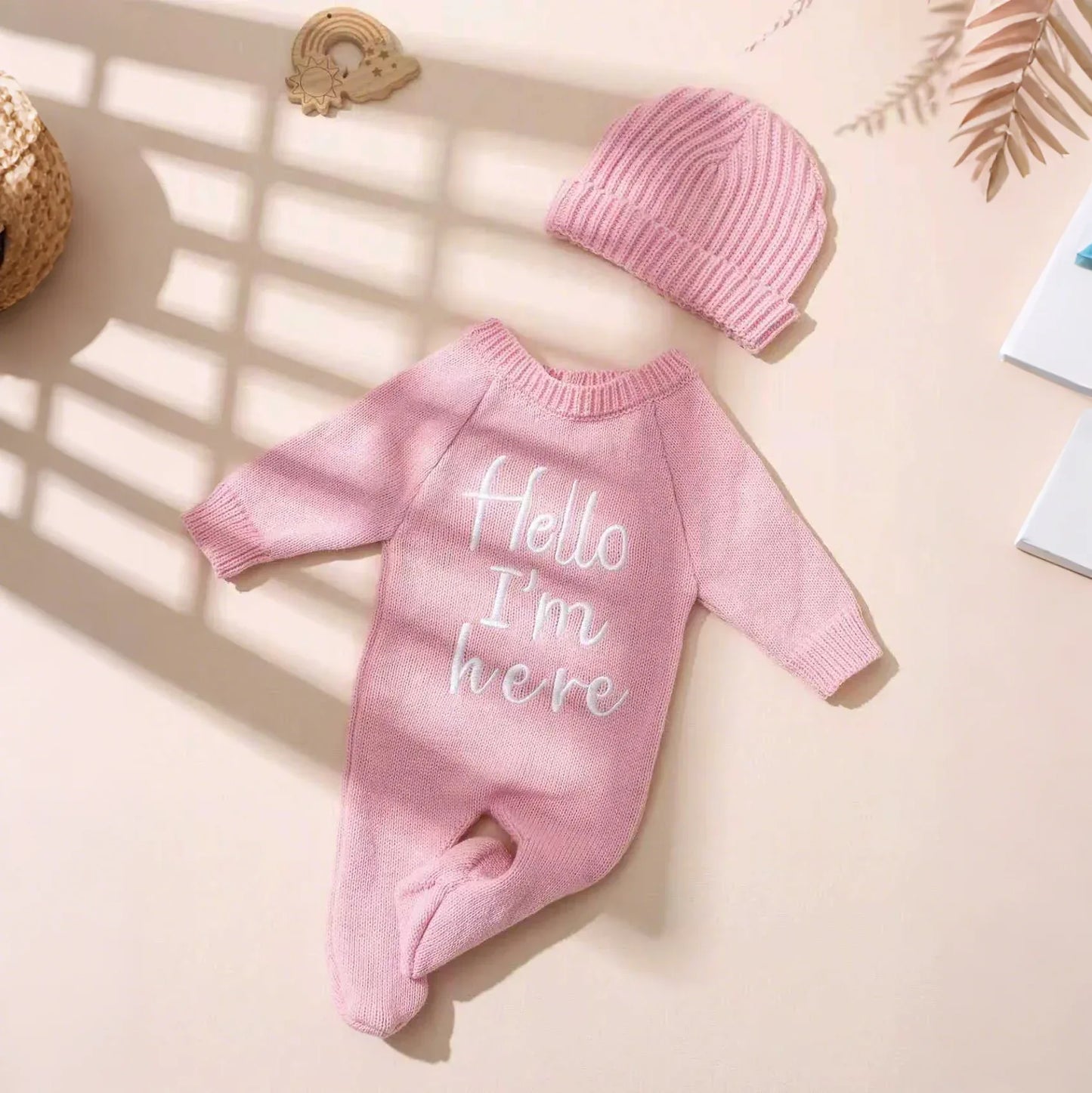 Newborn Hello Knit Jumpsuit – Sweet First Moments to Remember - LunaKit Baby