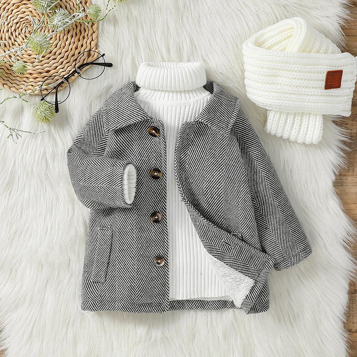 Baby Boy Winter Jacket – Plush Warmth with Classic Charm - LunaKit Baby