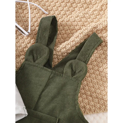 Toddler Bear Bodysuit & Overall Set – Cozy Autumn Style - LunaKit Baby