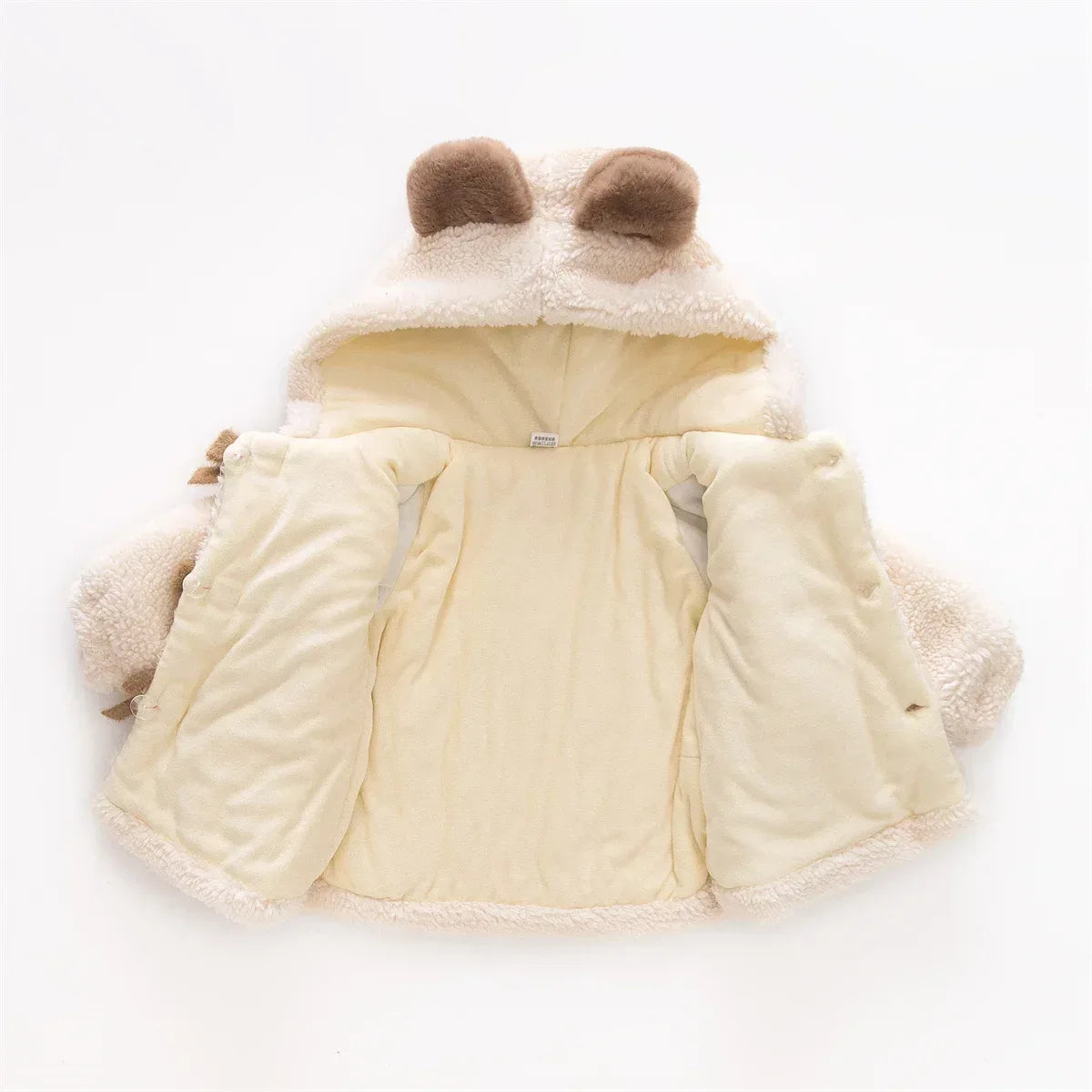 Baby Girl Winter Hooded Jacket – Bear Ears & Cozy Princess Warmth - LunaKit Baby