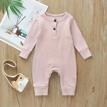 Baby Ribbed Cotton Romper – Soft Texture for Stylish Little Days - LunaKit Baby