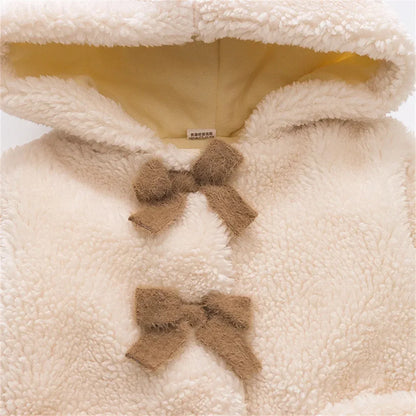 Baby Girl Winter Hooded Jacket – Bear Ears & Cozy Princess Warmth - LunaKit Baby