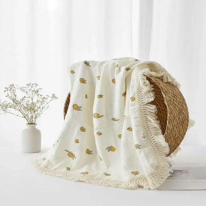 Cotton Muslin Swaddle Blanket – Breathable Luxury for Baby Comfort - LunaKit Baby