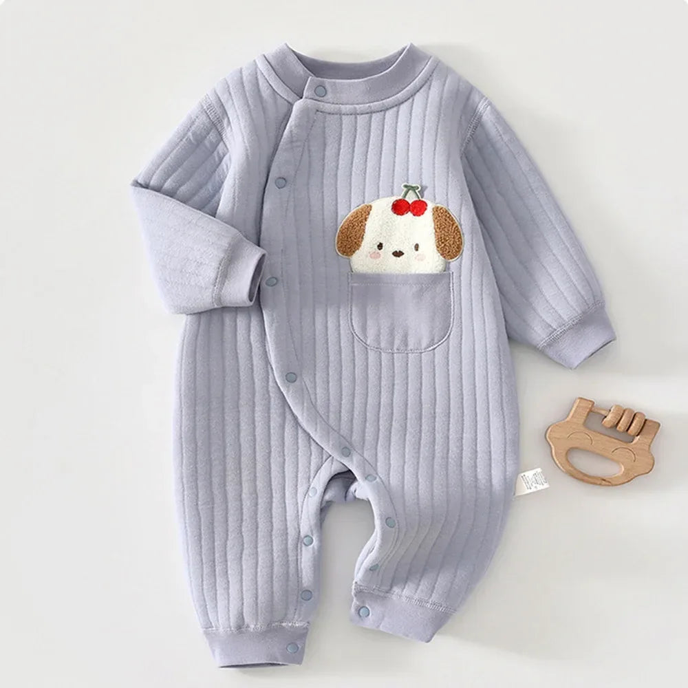 Baby Quilted Winter Romper – Cozy Warmth for Little Snuggles - LunaKit Baby