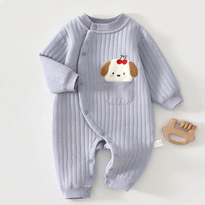 Baby Quilted Winter Romper – Cozy Warmth for Little Snuggles - LunaKit Baby