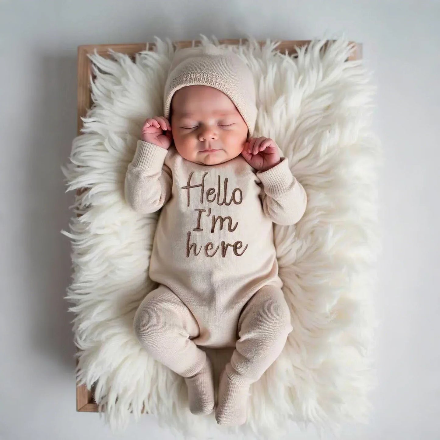 Newborn Hello Knit Jumpsuit – Sweet First Moments to Remember - LunaKit Baby