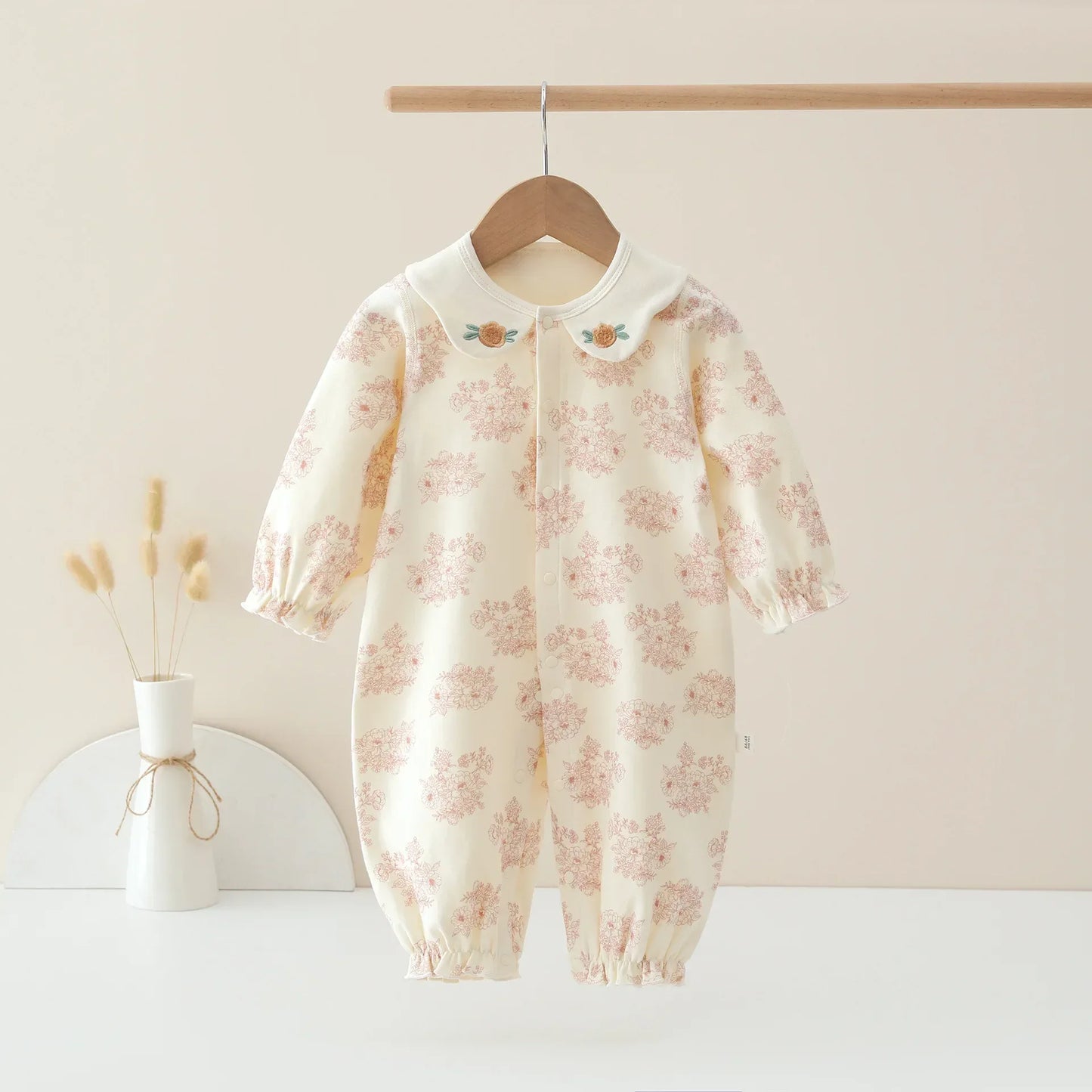 Baby Girl Cotton Velvet Jumpsuit – Soft Luxury for Sweet Moments - LunaKit Baby