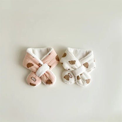 Baby Plush Bear Scarf – Cozy Neck Warmth with Sweet Style - LunaKit Baby