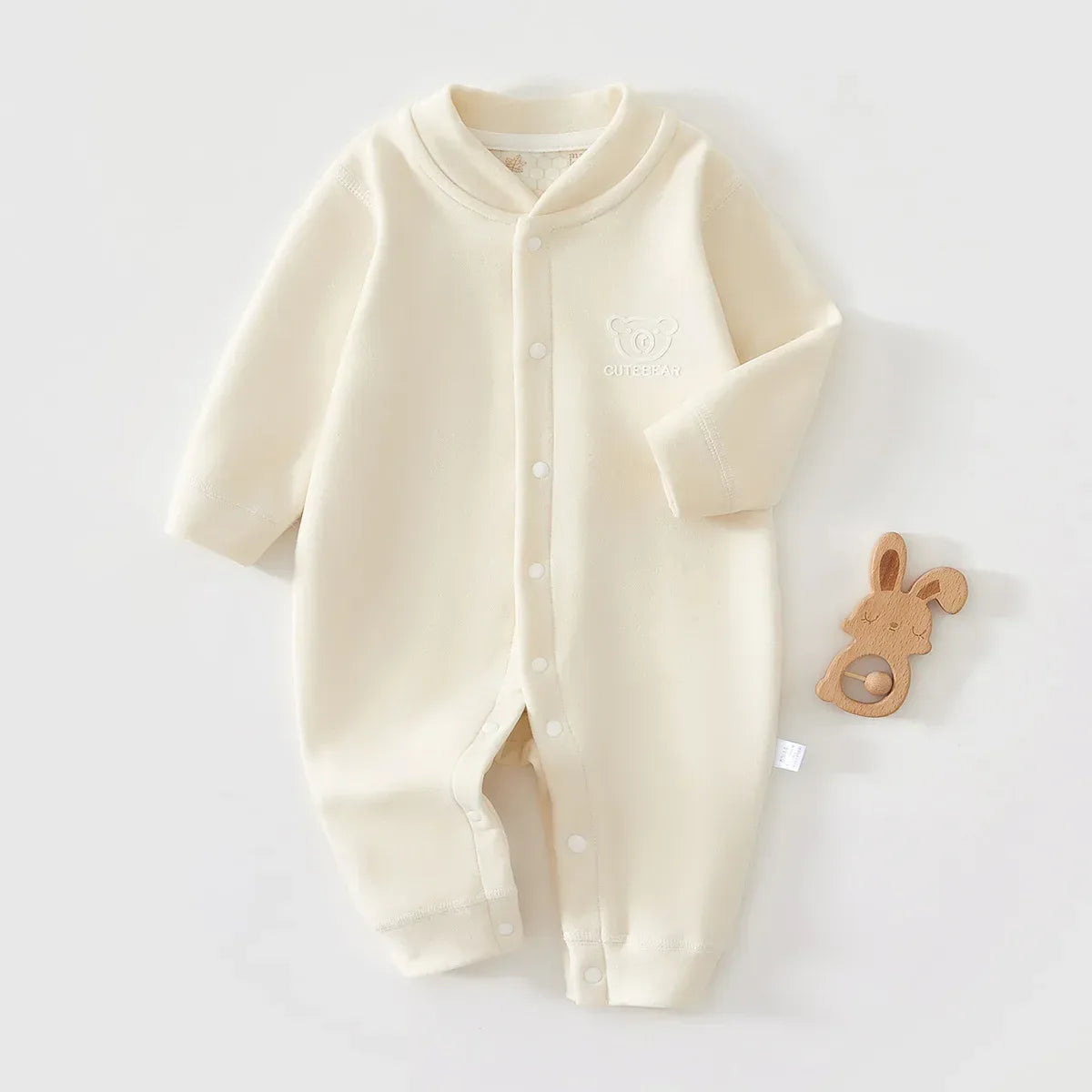 Baby Cotton Solid Romper – Timeless Warmth for Everyday Comfort - LunaKit Baby