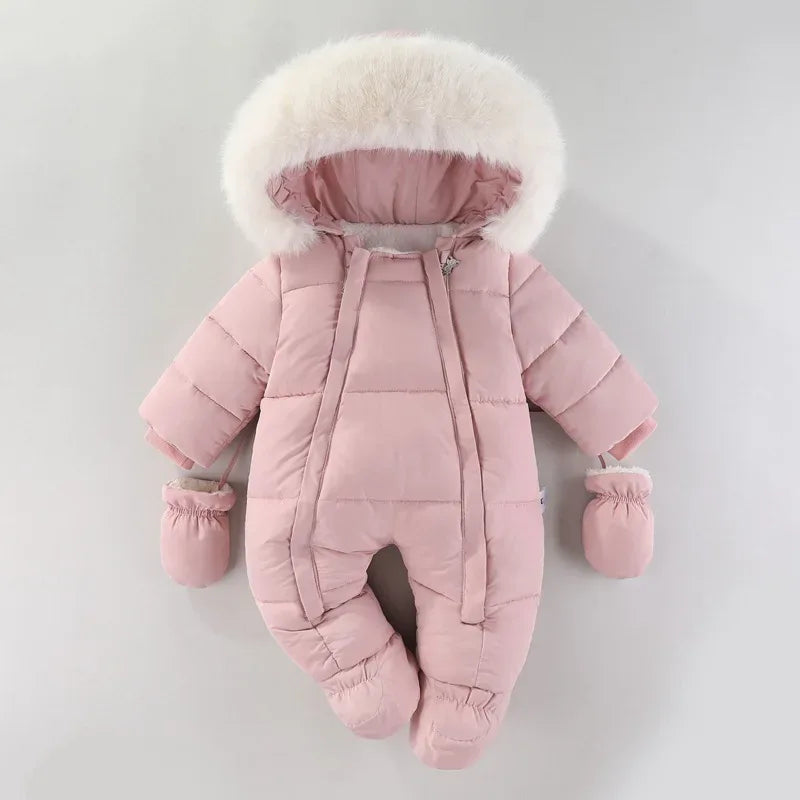 Baby Girl Winter Romper – Ultimate Cozy Protection for Cold Days - LunaKit Baby