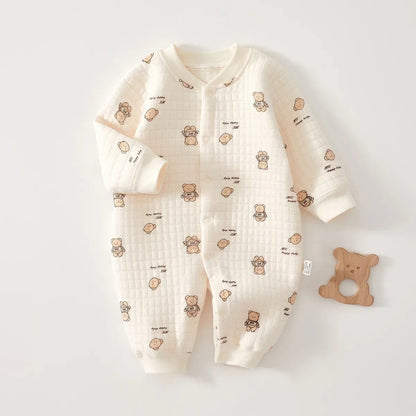 Baby Thick Cotton Winter Pajama Romper – Cozy Sleep for Cold Nights - LunaKit Baby