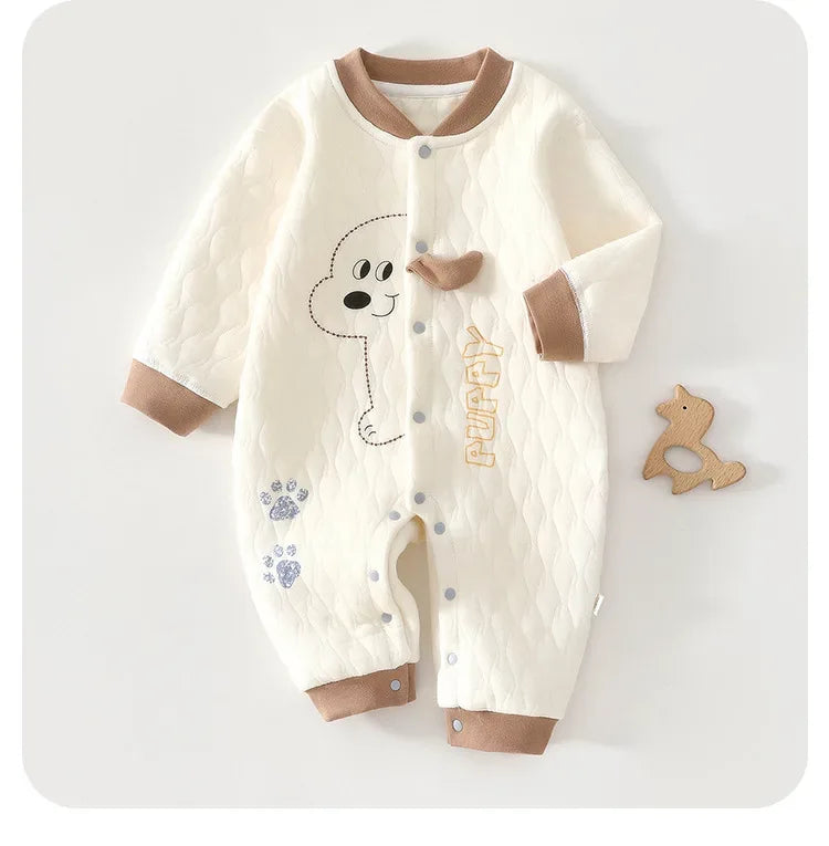 Baby Triple-Layer Cotton Jumpsuit – Extra Warmth for Little Movers - LunaKit Baby