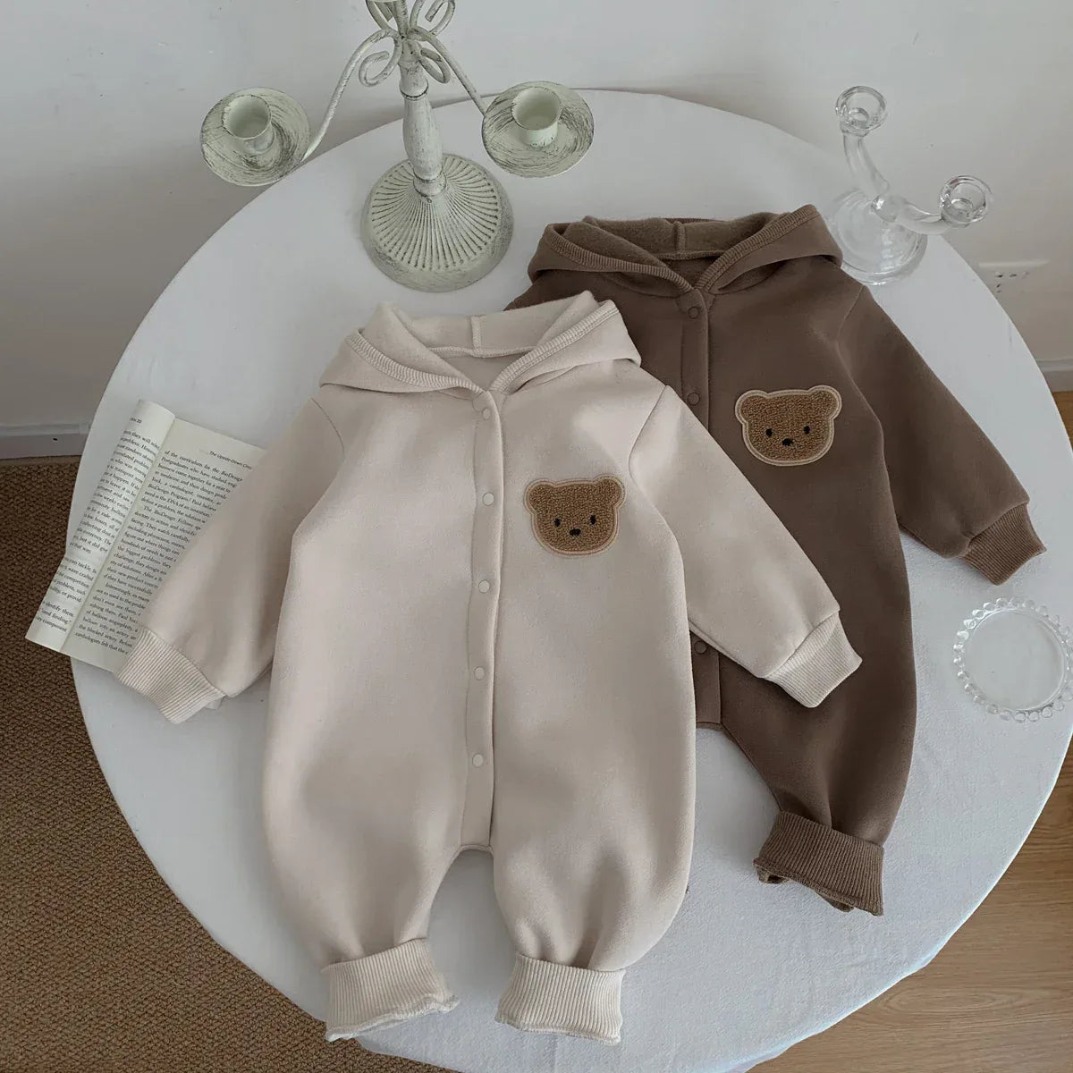 Baby Bear Hooded Winter Jumpsuit – Cozy Warmth for Little Cubs - LunaKit Baby