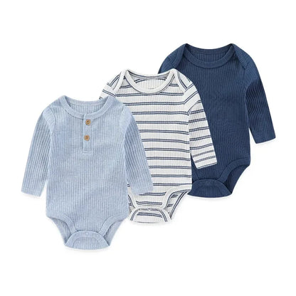 Newborn Cotton 3-Piece Bodysuit Set – Soft Everyday Comfort - LunaKit Baby