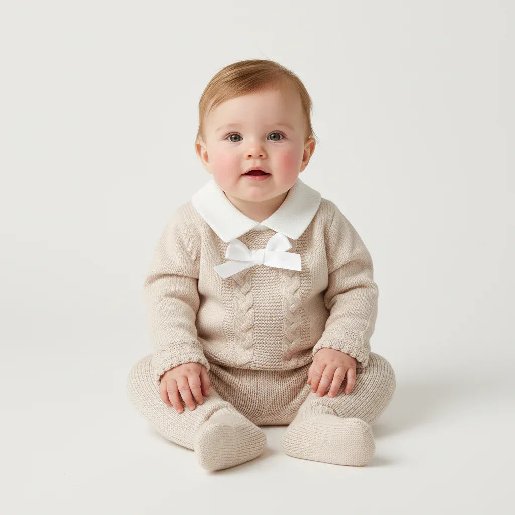 Baby Girl Sweater Outfit Set – Elegant Comfort for Little Moments - LunaKit Baby