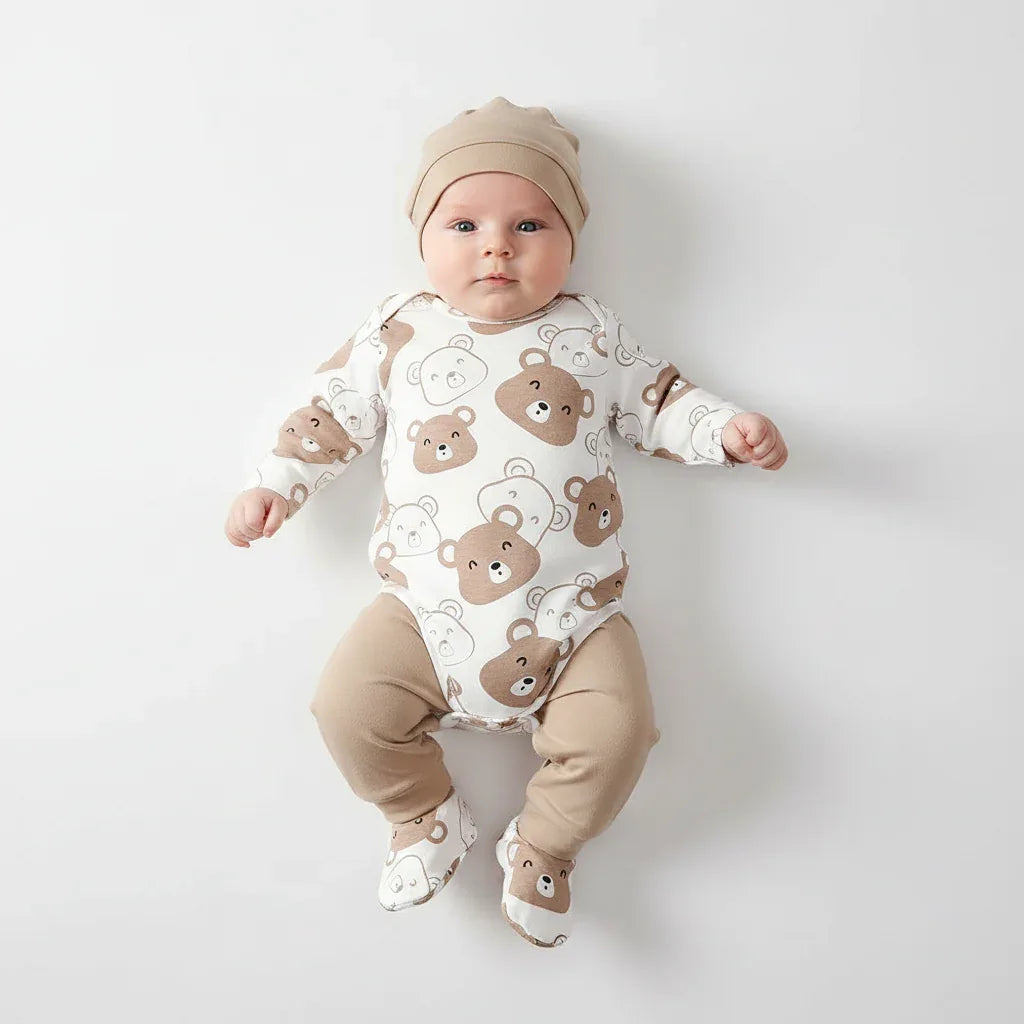 Baby Boy 4-Piece Outfit Set – Bear Style for Sweet Little Days - LunaKit Baby