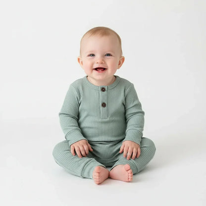 Baby Ribbed Cotton Romper – Soft Texture for Stylish Little Days - LunaKit Baby