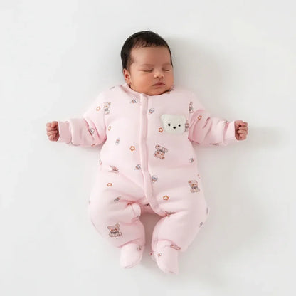 Baby Teddy Bear Cotton Winter Romper – Cozy Cuteness for Cold Days - LunaKit Baby