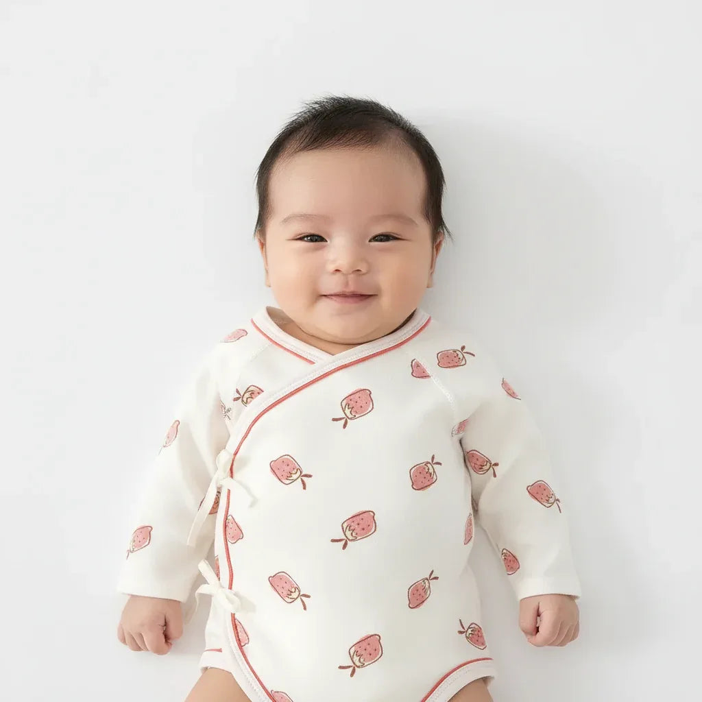 Baby Cotton Plant Print Romper – Gentle Comfort for Sunny Days - LunaKit Baby