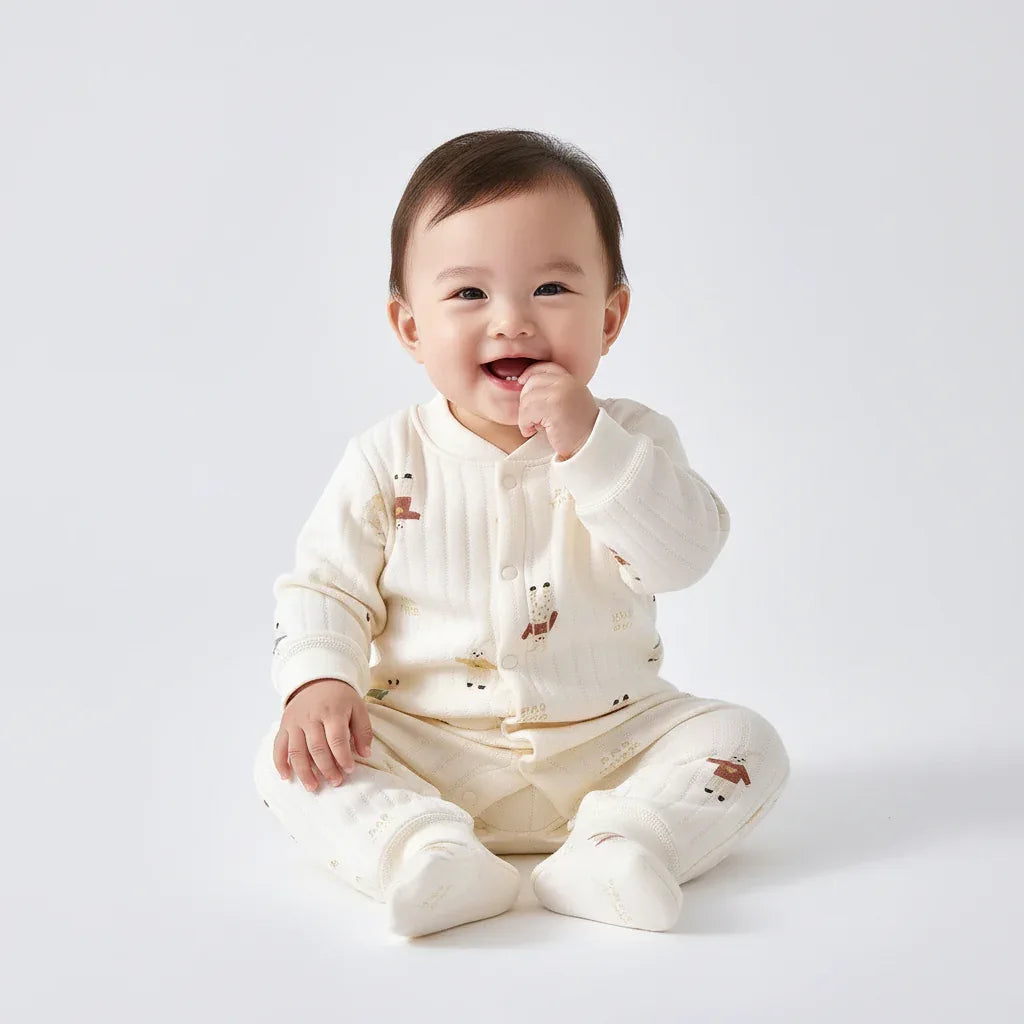 Baby Thick Cotton Winter Pajama Romper – Cozy Sleep for Cold Nights - LunaKit Baby