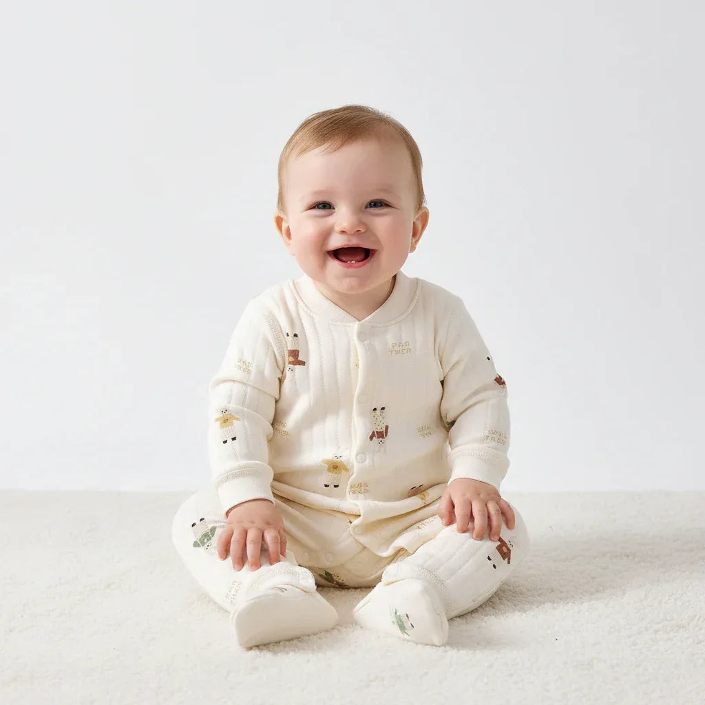 Baby Thick Cotton Winter Pajama Romper – Cozy Sleep for Cold Nights - LunaKit Baby