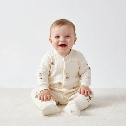 Baby Thick Cotton Winter Pajama Romper – Cozy Sleep for Cold Nights - LunaKit Baby