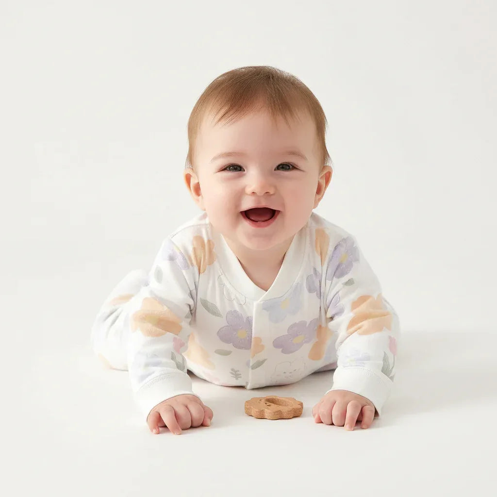 Baby Cotton Fruit Print Onesie – Soft Comfort for Sweet Dreams - LunaKit Baby