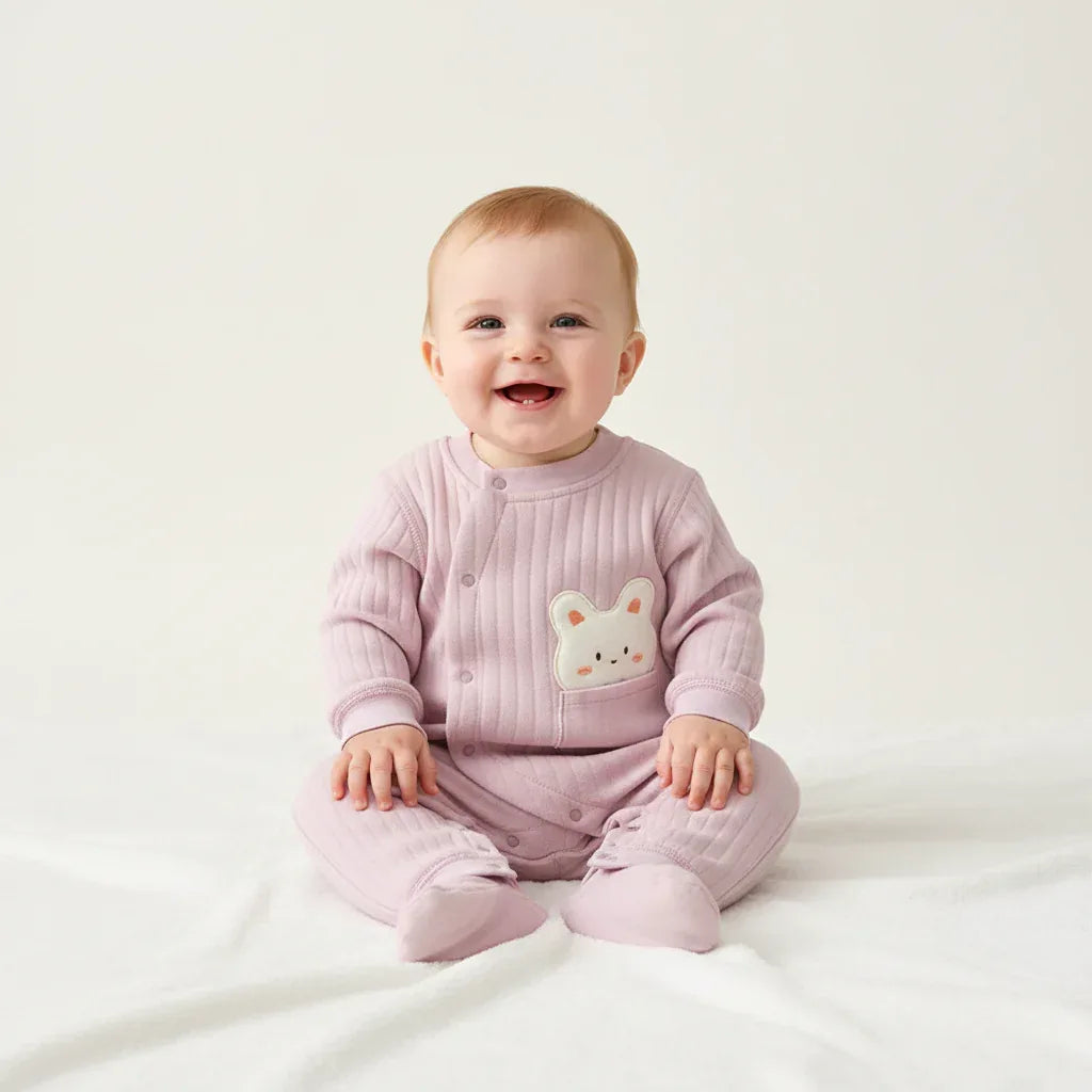 Baby Quilted Winter Romper – Cozy Warmth for Little Snuggles - LunaKit Baby