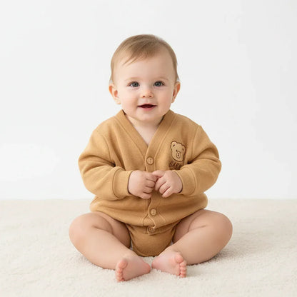 Toddler Bear Knit Cardigan – Cozy Warmth with Cute Charm - LunaKit Baby