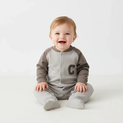 Baby Patchwork Autumn Jumpsuit – Cozy Style for Little Explorers - LunaKit Baby