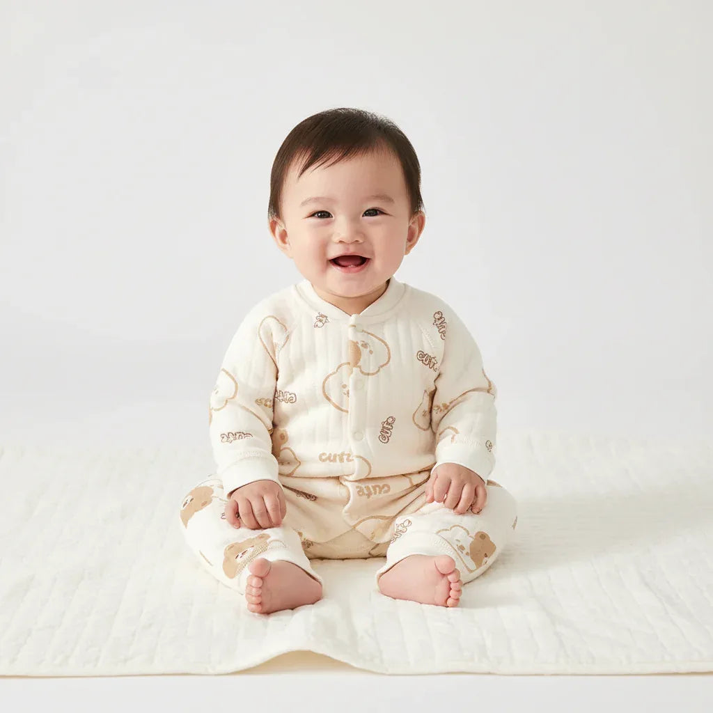 Baby Bear Winter Cotton Onesie – Cozy Comfort for Cold Nights - LunaKit Baby