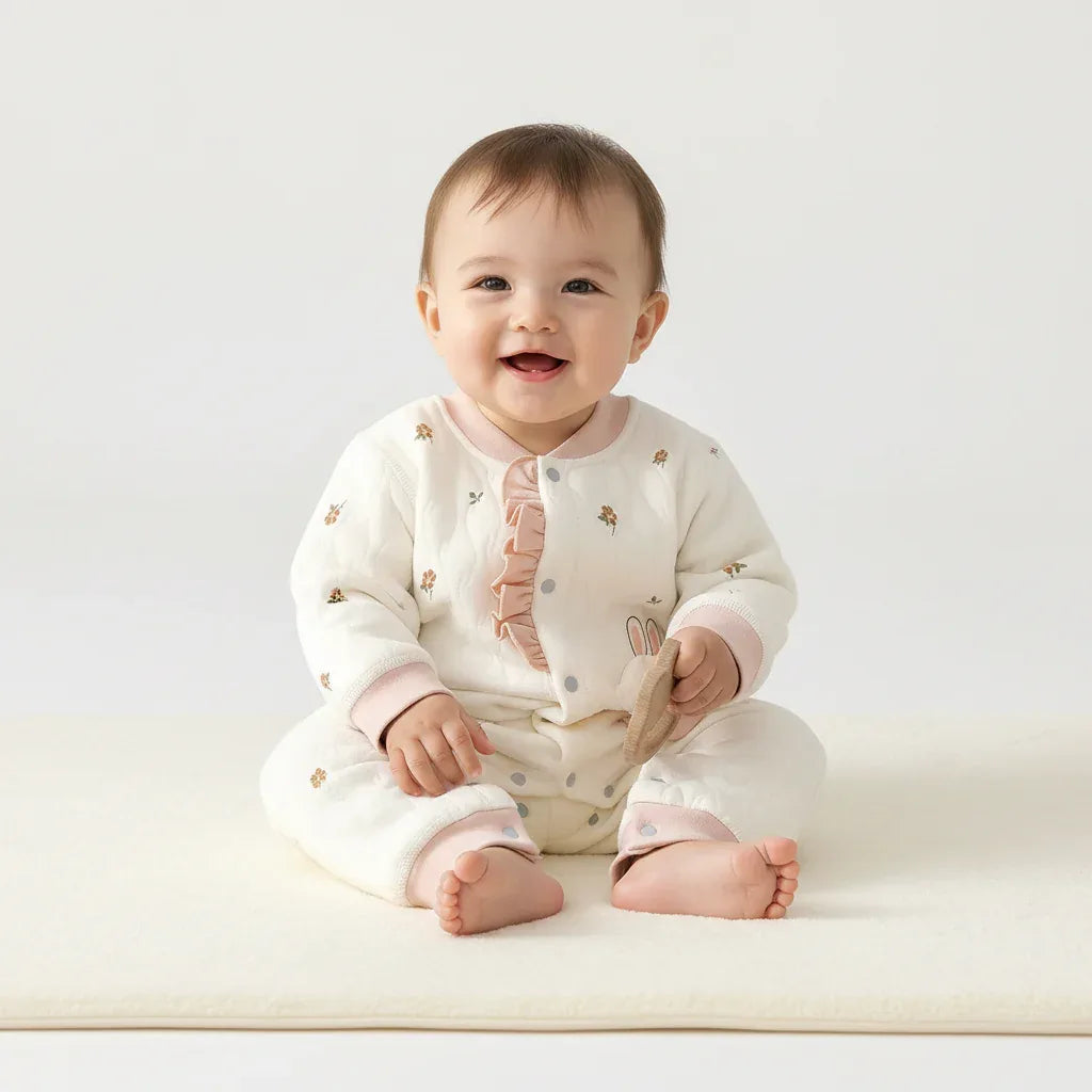 Baby Triple-Layer Cotton Jumpsuit – Extra Warmth for Little Movers - LunaKit Baby