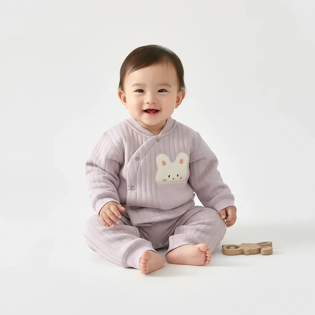Toddler Cotton Clip 2-Piece Set – Thick Warmth with Cute Charm - LunaKit Baby