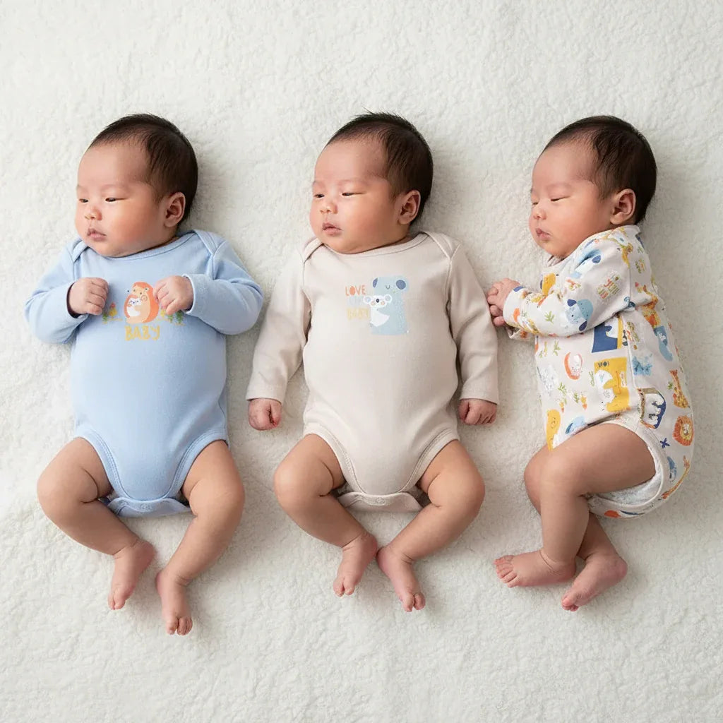 Newborn Cotton 3-Piece Bodysuit Set – Soft Everyday Comfort - LunaKit Baby