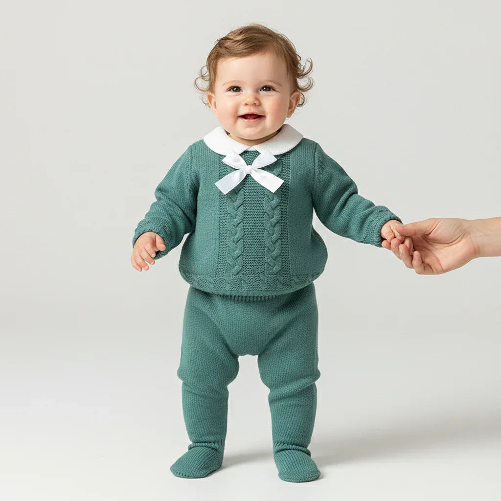 Baby Girl Sweater Outfit Set – Elegant Comfort for Little Moments - LunaKit Baby