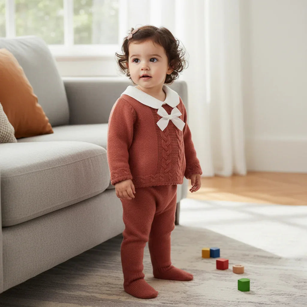 Baby Girl Sweater Outfit Set – Elegant Comfort for Little Moments - LunaKit Baby