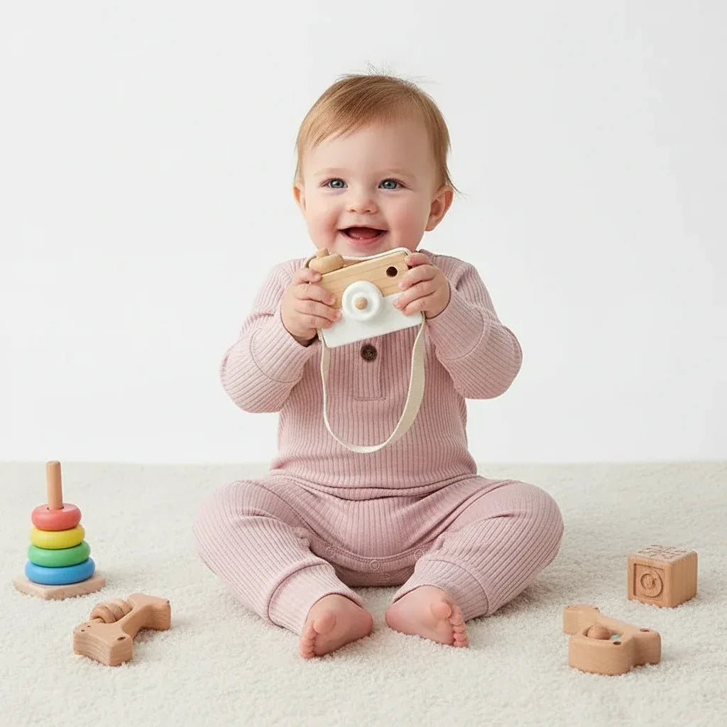 Baby Ribbed Cotton Romper – Soft Texture for Stylish Little Days - LunaKit Baby