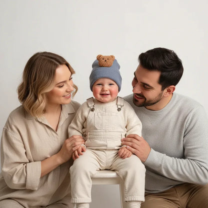 Baby Knitted Bear Hat – Cozy Warmth for Sweet Little Heads - LunaKit Baby