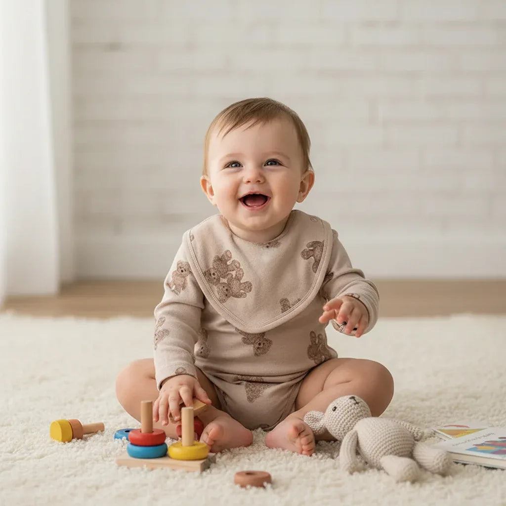 Baby Bear Bodysuit Set – Soft Cuteness for Little Adventures - LunaKit Baby