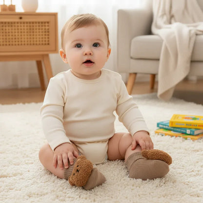 Baby Bear Anti-Slip Socks – Warm, Safe Steps for Little Feet - LunaKit Baby