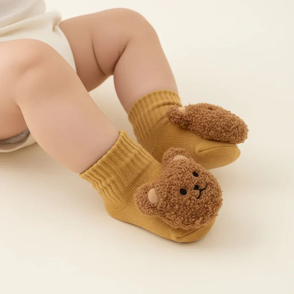 Baby Bear Anti-Slip Socks – Warm, Safe Steps for Little Feet - LunaKit Baby