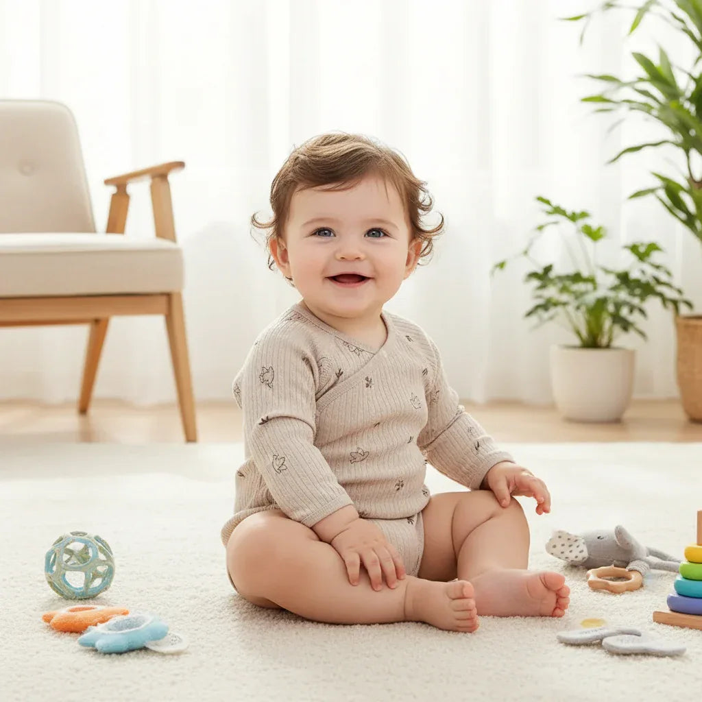 Baby Cotton Belly Guard Romper – Extra Warmth for Gentle Care - LunaKit Baby