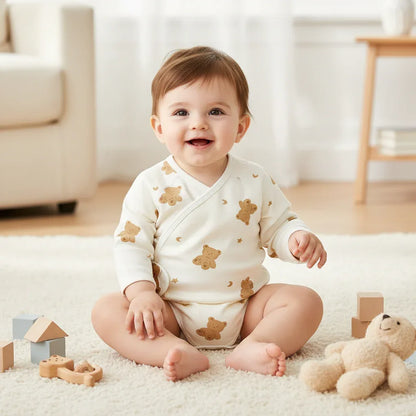 Baby Bear Cotton Romper – Soft Comfort for Little Adventures - LunaKit Baby