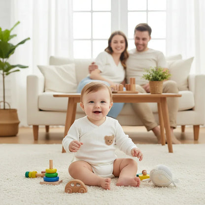 Baby Cotton Crawling Romper – Breathable Comfort for Little Movers - LunaKit Baby