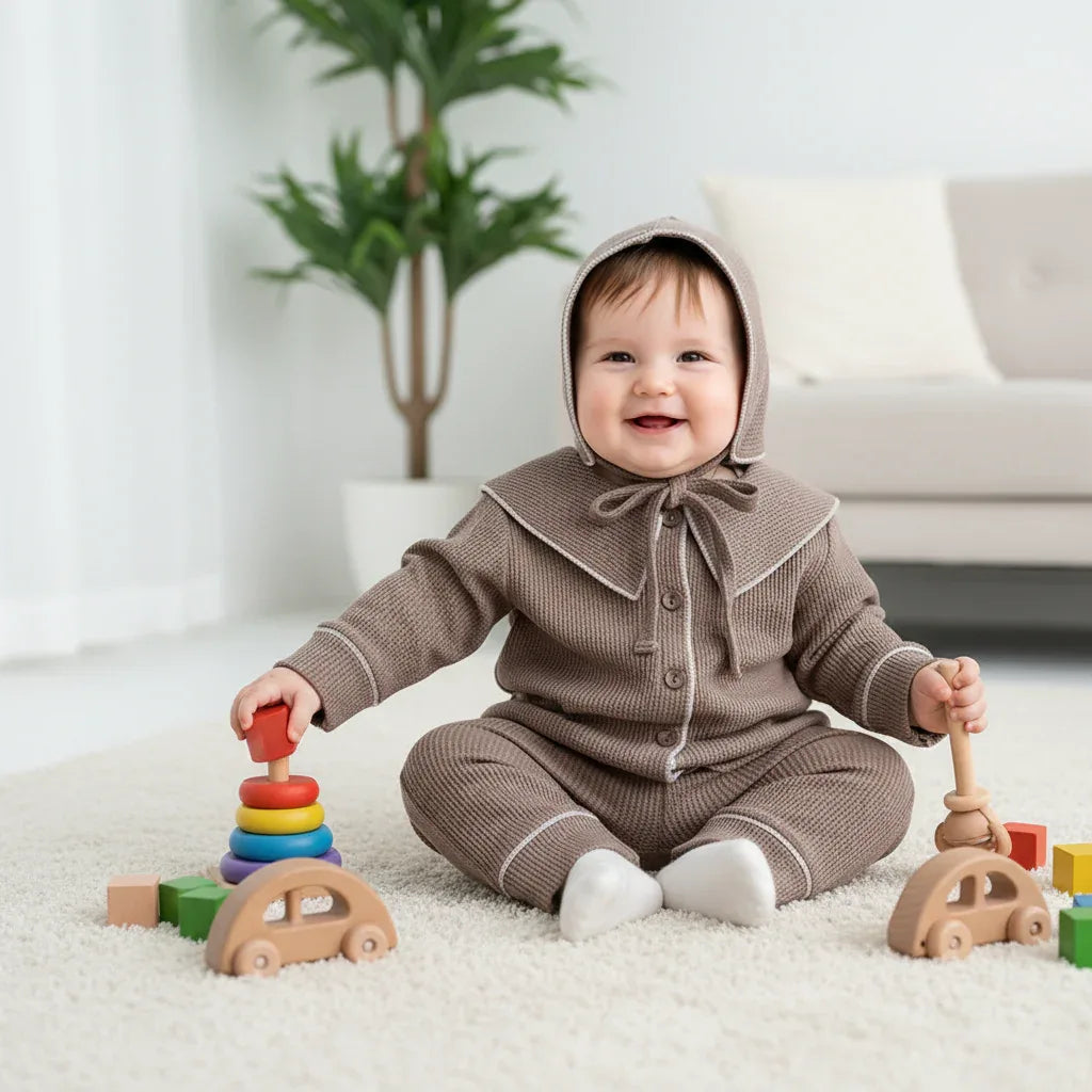 Baby Waffle Pajama Set – Cozy Comfort for Sweet Little Dreams - LunaKit Baby