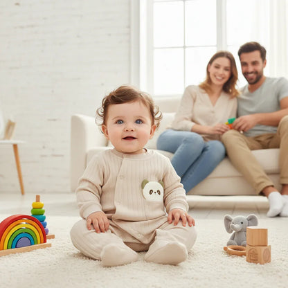 Baby Quilted Winter Romper – Cozy Warmth for Little Snuggles - LunaKit Baby