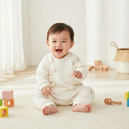 Newborn Premium Cotton Romper – Gentle Comfort for First Days - LunaKit Baby